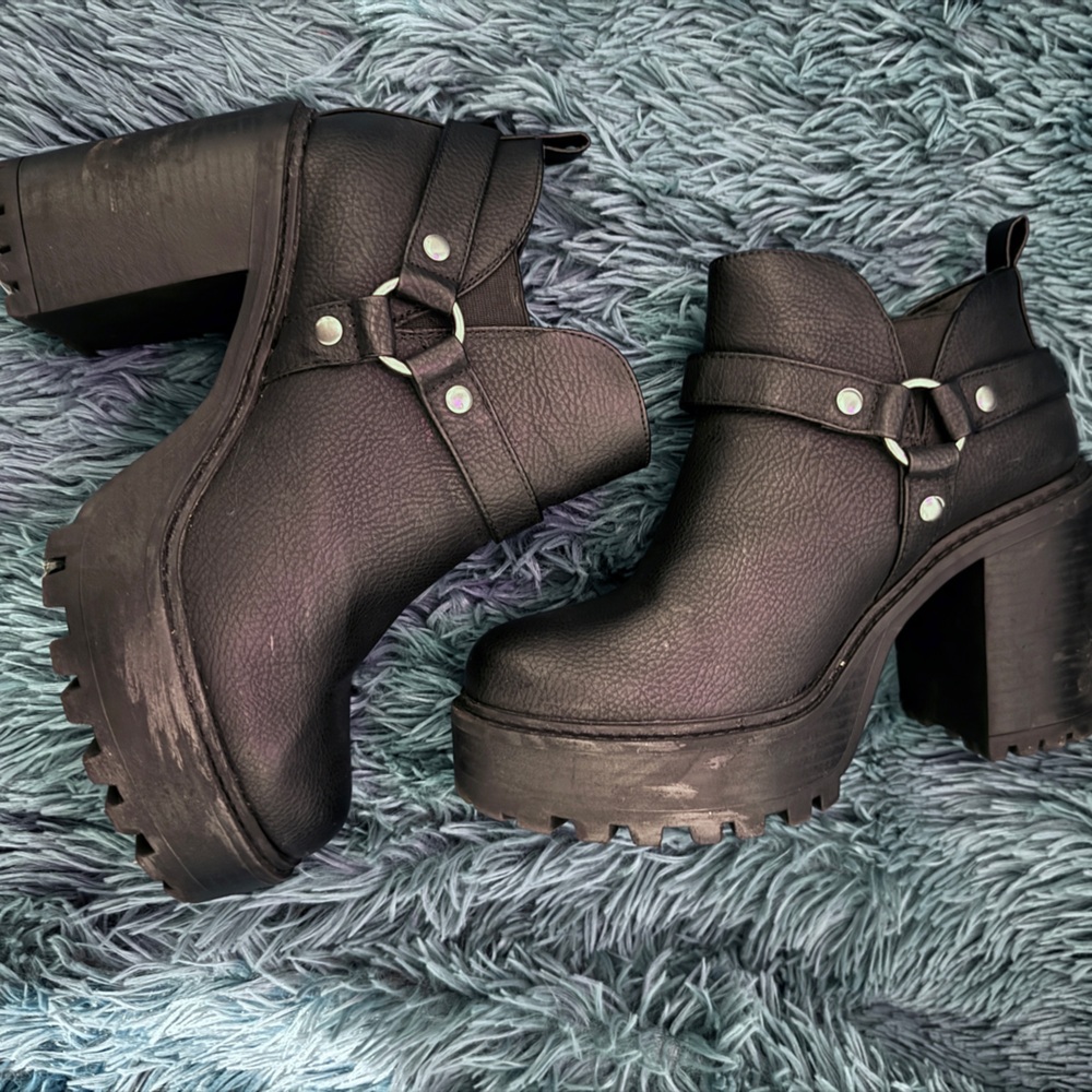 Torrid Black Platform Heeled Boots